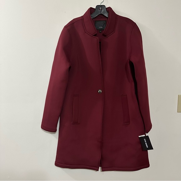 Steve Madden‎ Air Layer Soft Shell Fashion Jacket Coat Cranberry size Large NWT - Picture 1 of 6